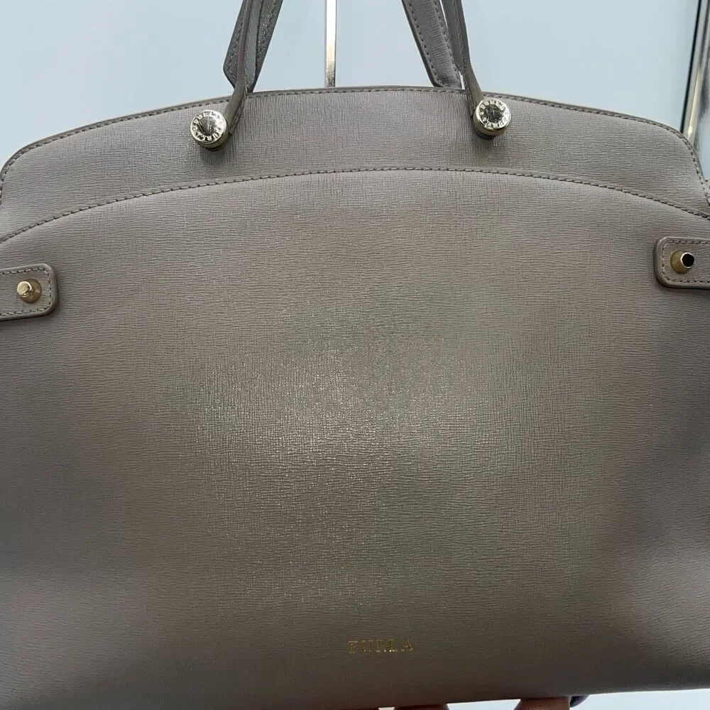 Furla Agata Saffiano Leather Crossbody Bag in Sabbia